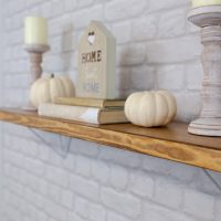 rustic solid wood shelves white hairpin brackets
