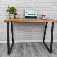 wooden desk made to order trapezium legs